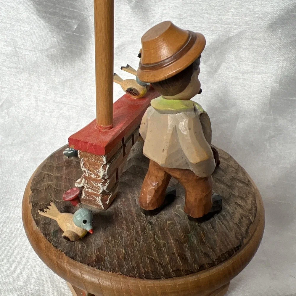 Vintage Music‎ Box Thorens Anri Man Dog,Birds Third Man Theme Switzerland Works!